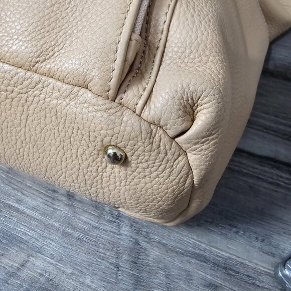 Calvin Klein Leather Beige Carryall Organizing Tote Shoulder Bag - Picture 12 of 14